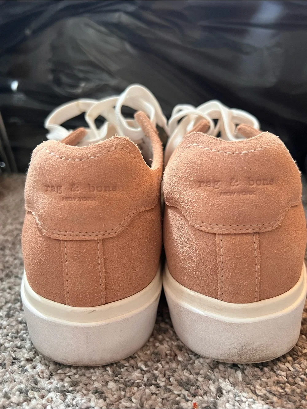 rag & bone Women's Suede Sneakers in Tan with White Laces